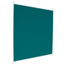 Store Plissé Klemmfix 100x100 Cm, Bleu Pétrole, Sans Perçage, Montage Sur Le Cadre De Fenêtres/portes, Translucide Opaque, Protection Contre Le Soleil
