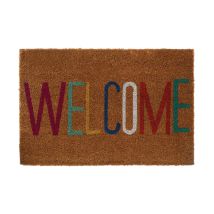 Wadiga - Premier Housewares Welcome Design Multi Cololred Door Mat Non Slip Floor Mat Indoor And Outdoor Welcome Mat With Robust Pvc For Door 