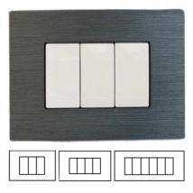 Tot - Placche Compatibili Con Supporti Bticino Matix In Tecnopolimero Effetto Spazzolato 3 4 6 Moduli Posti Slt08 - 6 Posti-grigio Scuro