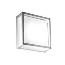 Home Applique Et Plafonnier 25x25 Cm En Aluminium Blanc Mat Avec Diffuseur En Verre Satiné Culot E27 Pour Intérieur Et Extérieur Ip54