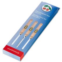 Set di scalpelli per tornitura Kirschen 1635000 – 3 pezzi – Impugnatura in faggio – Custodia in plastica inclusa