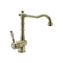Crolla 2800vo Miscelatore Cucina Monocomando Rustico Bocca Girevole Colore Vecchio Ottone