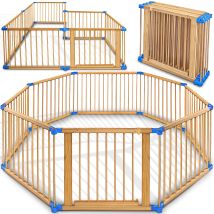 Kiduku Parque De Bebé Azul 7.2m Xxl 8 Piezas Corralito Plegable Puerta Incluida, Forma Individual