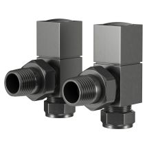 Wholesale Domestic - Colore Dias Gunmetal Grey Square Angled Radiator Valves