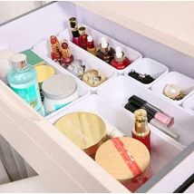 Marco Paul – 8-Piece Drawer Organiser Set – Strong Plastic Storage Bins for Home, Kitchen, Bathroom, Office – Customisable Layout