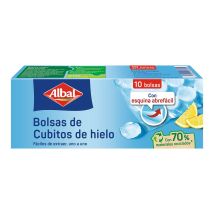 Borsa per cubetti di ghiaccio Albal – 10 unità – Dimensione cubetti perfetta per bicchieri – Facile da usare e conservare