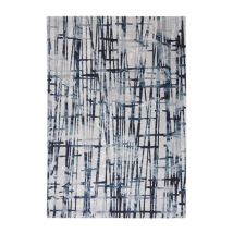 Alfombra Gris Azul De Pelo Corto De Diseño Moderno Y Contemporáneo Double Cel001