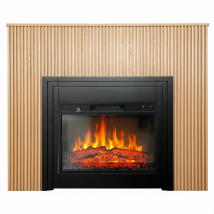 Chemin’arte - Cheminée Électrique Ambra À Poser Au Sol - Effet Flammes Led - 119x25x94cm - Chauffage 2000w Thermostat - Télécommande