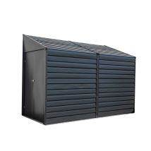 Spacemaker - Metall-gerätehaus, Anlehngerätehaus '4 X 10', Mit Doppel-flügeltür, Grau, 3,5 M²