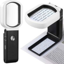 Lupe Mit Licht, 20x 10x Hand- Und Standlupe, 9 Led-beleuchtete Lupe Zum Lesen, Prüfen, Für Schmuck, Erkundungen, Hobbys Und Bastelarbeiten