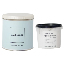 Smalto1968 Base Acqua Gesso Antico Shabby Chic Finitura Opaca Multicolore L 0.5 Colore- Acquamarina - Confezione 1