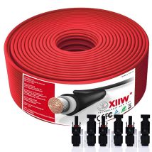 10mm² Rot 50m Solarkabel Solar Verlängerungskabel Mit 4x 65a Solarstecker Photovoltaik Solarkabel Verlängerung Ip67 Wasserdichter Rot Für 