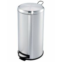 30l Stainless Steel Waste Bin With Non-slip Pedal For Kitchen Office Bathroom Waste - Evre