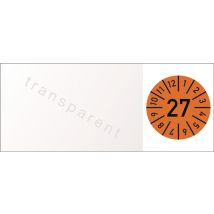 Einjahreskabelprüfplakette Ø 0 Mmb25xl60 Mmjahr 2027 Mit Monaten Folie Beutel A 100 Stück