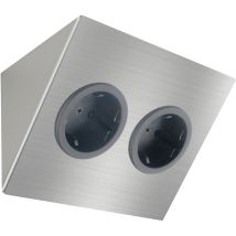 Steckdosenelement 2st14 2 Schukosteckdosen Edelstahl - Caressi