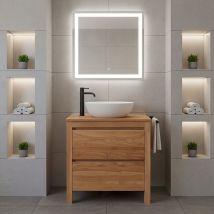 Meuble Sous Vasque En Teck Massif 80 Cm, Varedo