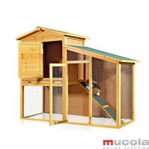 Mucola – Gabbia per Conigli XXL in Legno e Rete Metallica Antiruggine – 140x60x115 cm – Facile da Montare e Pulire