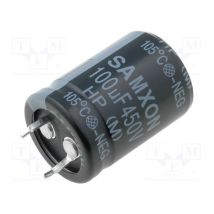 Condensatore Elettrolitico 100uf 450vdc Dimensioni 22x30mm 2pin Snap 100mf450v/105