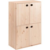 Dinamic Möbel 4 Türen – Massives Kiefernholz – 105,4 x 70,8 x 33 cm – 4 verstellbare Innenböden