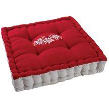 Cojín Edelweiss De Algodón Y Lino 40x40cm Rojo - Aubry Gaspard