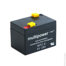 Batterie Plomb Agm Mp2-6 6v 2ah F4.8 - Multipower