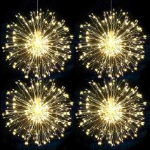 Outdoor/indoor Fairy Lights For Christmas Decoration,led Fireworks String Lights With 8 Modes,remote Control,120led(4pcs)