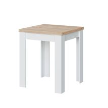 Venditadimobilionline - Mesa De Cocina Extensible Livre Estilo Nórdico En Color Blanco Y Roble Artik 78x67-134x67 Cm