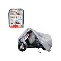 Funda para motocicleta mediana 203x890x119 cm – Poliéster – Color gris – Protección contra inclemencias del tiempo