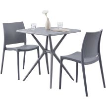 Set Da Giardino Amino Con 2 Sedie Grigio