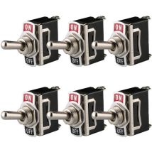 12v-24v-48v-110v/10a, 220v-230v/6a Spst Ein/aus 2-positionen 2-pin-wippschalter Für Auto-armaturenbrettbeleuchtung (6er-pack, Schwarz)