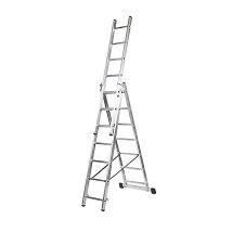 Escalera Aluminio Industrial Triple 9 P. , Escalera De Aluminio Industrial Doble 309a9 Peldaños X 3 Tramosaltura Extendida 5,92 Mtaltura En Tijera 