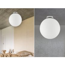 Fan Europe - Kleine Deckenleuchte City 1 Flammig Glaskugel Weiß Satiniert, Ø 20cm