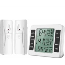 Termómetro Inalámbrico T-audace Para Refrigerador Y Congelador Con 2 Sensores, Alarma Sonora, Temperatura Mínima Y Máxima, Ideal Para Interiores Y 