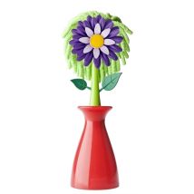 Flower Shop Microfibre Duster For Computer Cleaning, Material, Polypropylene And Rubber, Red, Dimensions : 7.3 X 7.3 X 26 Cm - Vigar
