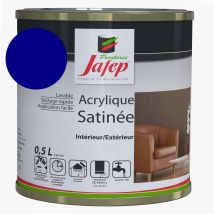 Satinierte Acrylfarbe Dunkelblau 0,5 l – Hochwertige Wandfarbe für Innen- und Außenanwendungen – Ertrag: 12-14 m²/L