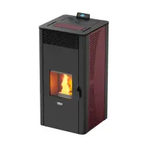 Termostufa A Pellet Canadian Stove "idro Ceramic 28" Bordeaux 25,8 Kw