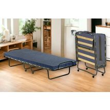 Talamo Italia - Letto Pieghevole Arias, Brandina Con Rete 12 Doghe, Materasso Incluso, Lettino Salvaspazio, 100% Made In Italy, 80x190h37 Cm