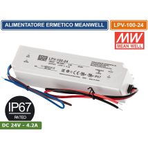Alimentatore Driver Led Meanwell Lpv-100-24 Tensione Costante Dc24v 4.2a 100w Singola Uscita Ip67