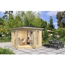 Lasita Maja - Oban-log Cabin, Wooden Garden Room, Timber Summerhouse, Home Office - L282.3 X W282.3 X H240.5 Cm