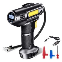 Compresseur Pneus Voiture Numérique Portable , 2000 Mah, Batterie Rechargeable Usb, 150 Psi, Avec Led Et Buses Pour Voitures, Gonfleur Pneu, Motos, 