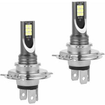 Choyclit - 2 Bombillas Led H4 Para Faros Delanteros (50 W, 14000 Lm, Ip68, Impermeables, Antiniebla, 2 Bombillas, Luz Blanca De 6000-6500 K)