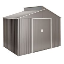 Hoggar - Caseta Metálica De Jardín 5,44m2 - 282x192x222cm - Acabado Metalizado Premium - Tragaluz De Policarbonato - Puerta Corredera Doble