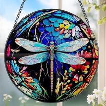 Suspension Décorative Vitrail 25 Cm – Attrape-soleil Pour Intérieur Et Fenêtre, Idée Cadeau Noël, Anniversaire