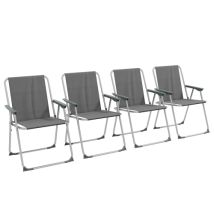 Ensemble Meuble De Jardin, Conjunto De Cadeiras Pliables ​​(4 Cadeiras), Idéal Pour Acampar No Jardin E Na Balcon., Gain De Place, Meuble Extérieur, 