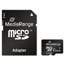 MicroSDXC Speicherkarte 256 GB – Klasse 10 – Lesegeschwindigkeit bis zu 15 MB/s – Schreibgeschwindigkeit bis zu 10 MB/s – Adapter im Lieferumfang 