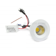 Zencocco - Mini Faretto Led Cob 3w Puntoluce Incasso A Molle Fisso 240lm 220v Bianco Freddo