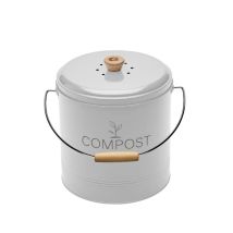 Cubo Redondo Blanco Para Compostaje De 4,5 Litros - 040606 - Guillouard -