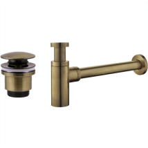 Tecom - Antikes Bronze-ablauf- Und Siphon-set, Rund, Modell Damast Kitsca3 Bronze