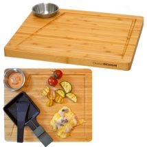 Dunedesign - Set Di Piatti Da Raclette Per 2 Persone - 30x25x2 Pannello Da Raclette In Legno