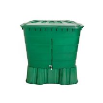 Suinga - Serbatoio D'Acqua In Polipropilene Da 500 L. Recuperatore D'Acqua 124x80x92 Cm, Con Base Di Supporto 124x80x33 Cm, Verde
